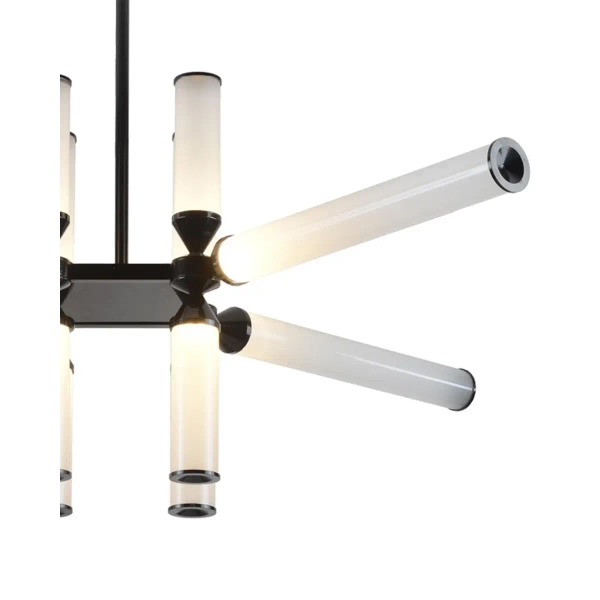 Wisząca lampa tuby Quadro RH115-12P Step LED 72W 3000K biała czarna