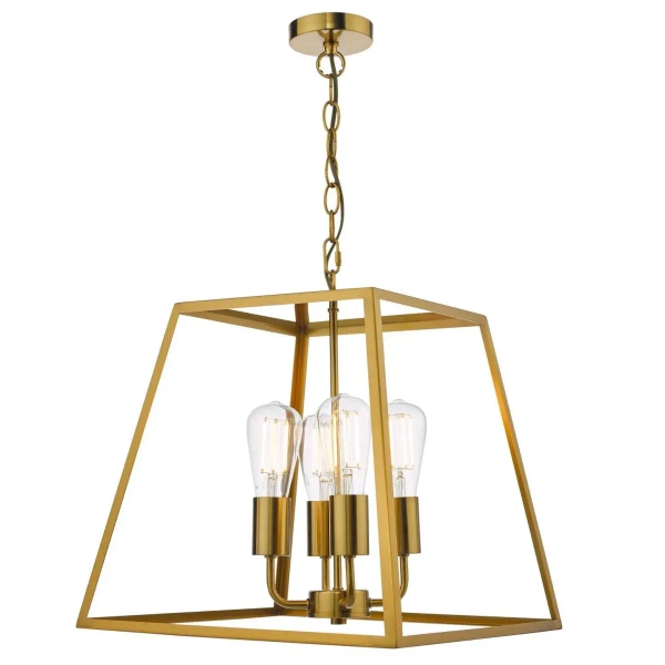 Łańcuchowa lampa wisząca Academy ACA8635 szklana metalowa mosiądz