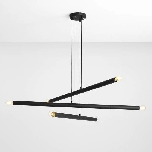 Nowoczesna lampa wisząca TUBO 1072K1 Aldex kaskada nad stół tuby czarne