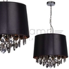 Żyrandol LAMPA wisząca VIGO LP-0412/1P BK Light prestige abażurowa OPRAWA glamour ZWIS z kryształkami crystal czarny