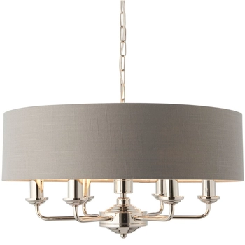 Żyrandol Highclere 94373 Endon abażur na łańcuchu szary nikiel