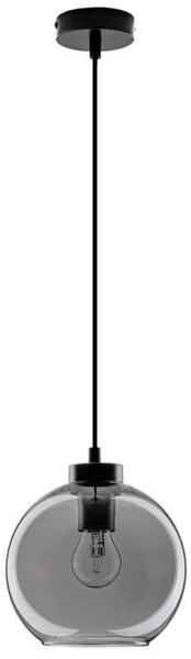 Wisząca lampa sypialniana Repos kula czarna przydymiona