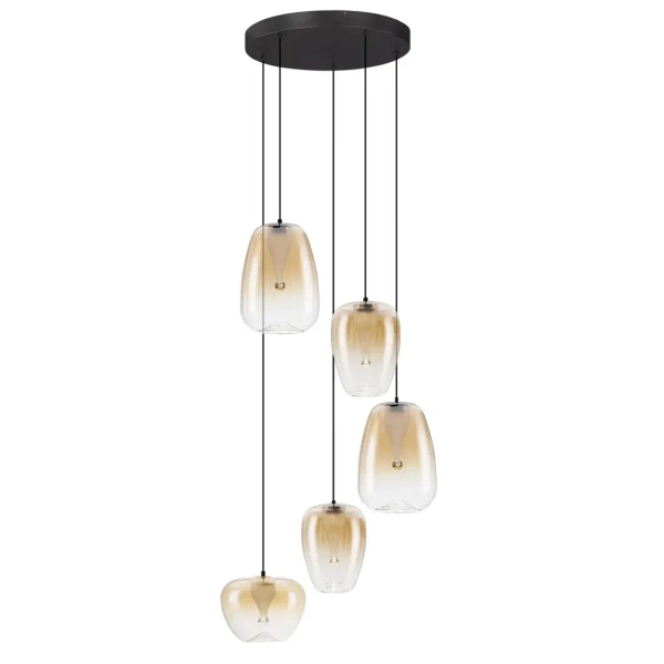 Wisząca lampa szklana JAREVIA LE45127 LED 18W 3000K owalna złota