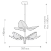Lampa wisząca nad wyspę Floriana QN-FLORIANA-8P-L-NBR LED 54W 2893K mosiądz