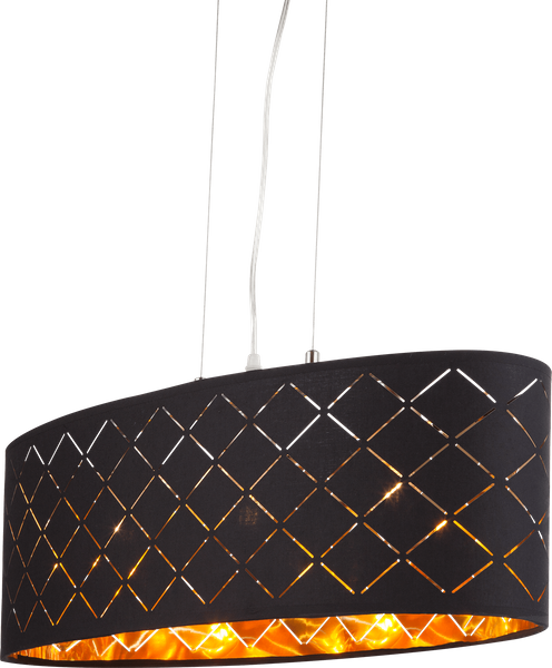 Owalna lampa wisząca Clarke 15229H2 nad stół czarna złota