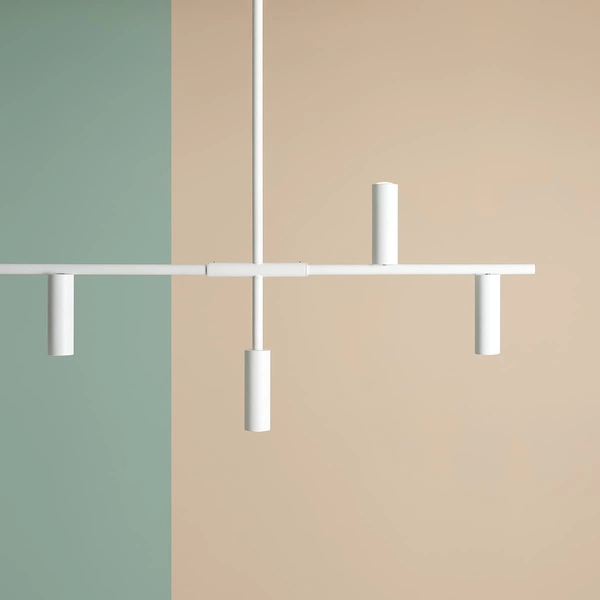 Podłużna lampa wisząca nad stół Trevo 1104T Aldex metalowe tuby białe