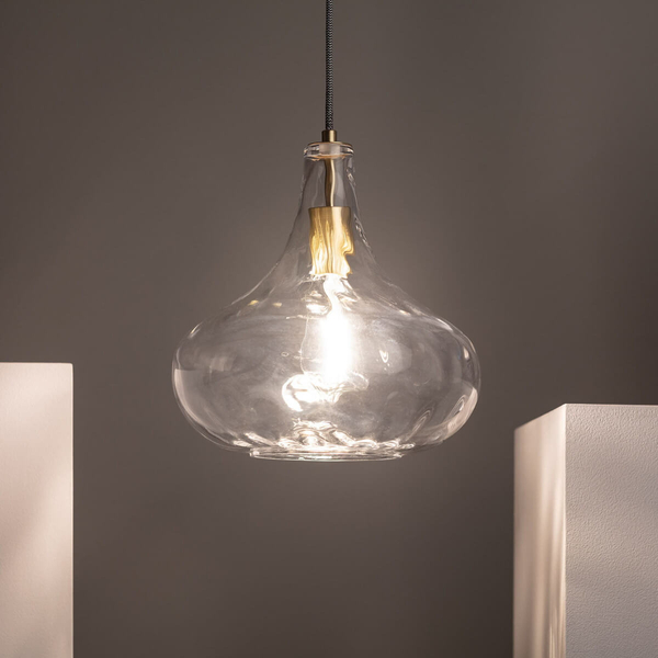 Szklana lampa wisząca Pico ABR-LWS Abruzzo nad stół złoty przezroczysty