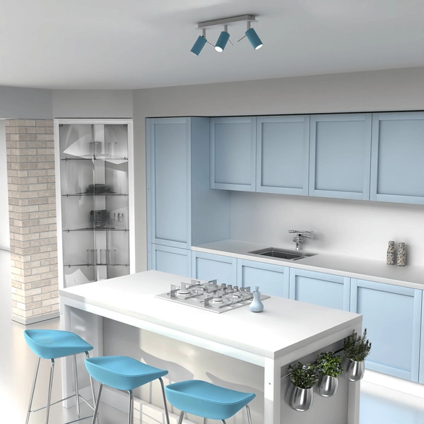 Nowoczesny plafon z regulacją Preston biały niebieski