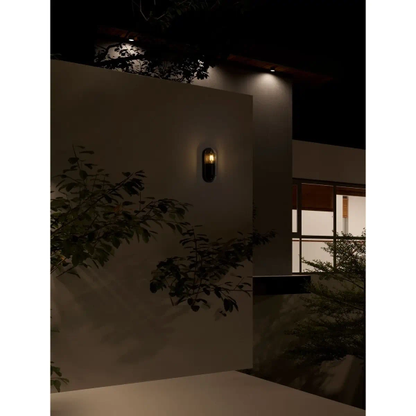 Lampa ścienna ogrodowa CASVELO LE75253 loftowa szklana IP65 antracyt