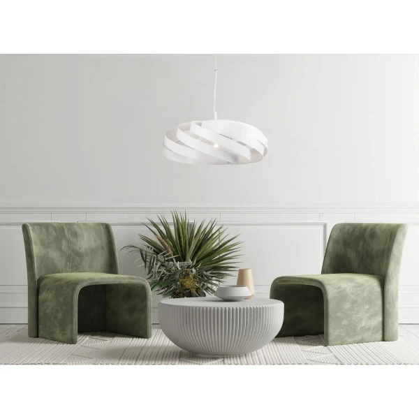 Wisząca lampa Vento 1134 Zumaline okrągła nad stół biała