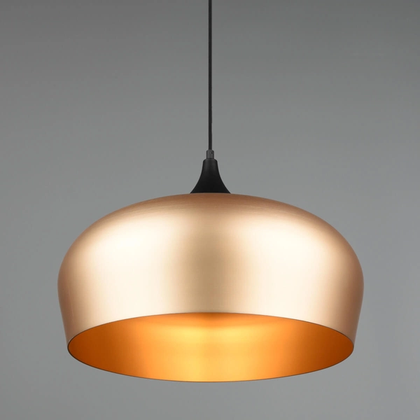 Lampa zwisająca do salonu CHIRON 310890108 Trio kopuła mosiądz czarny