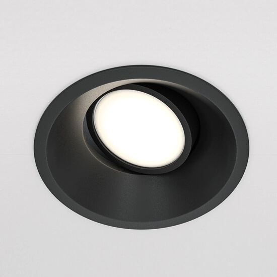 Sufitowe oczko podtynkowe Dot DL028-2-01B metalowe czarne