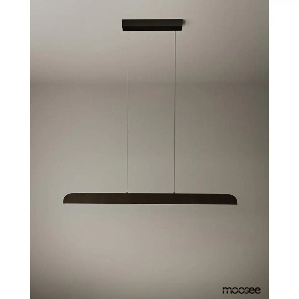 Podłużna wisząca lampa LINEA brązowa MSE1501100493 1xLED 40W 3000K nad wyspę