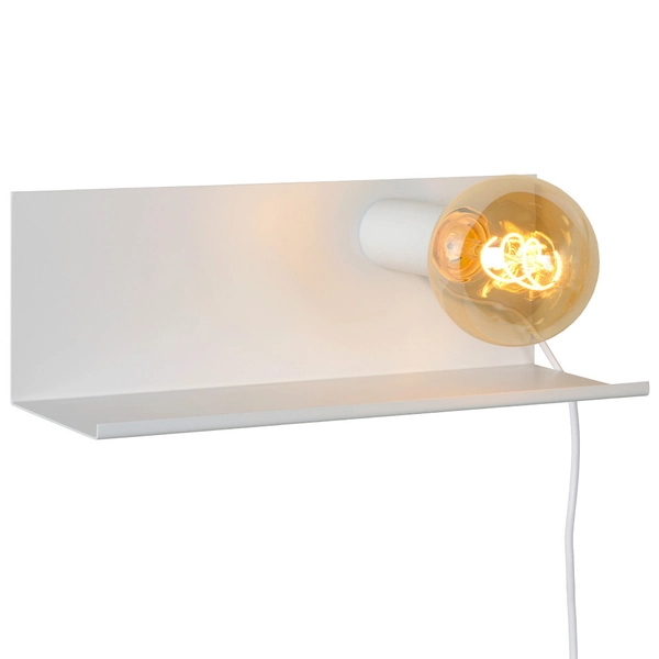LAMPA ścienna SEBO 06218/01/31 Lucide loftowa OPRAWA metalowa półka kinkiet biały