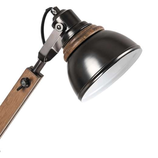 Stojąca LAMPA stołowa AKSEL 4199 Rabalux nocna LAMPKA do sypialni vintage drewno grafitowa