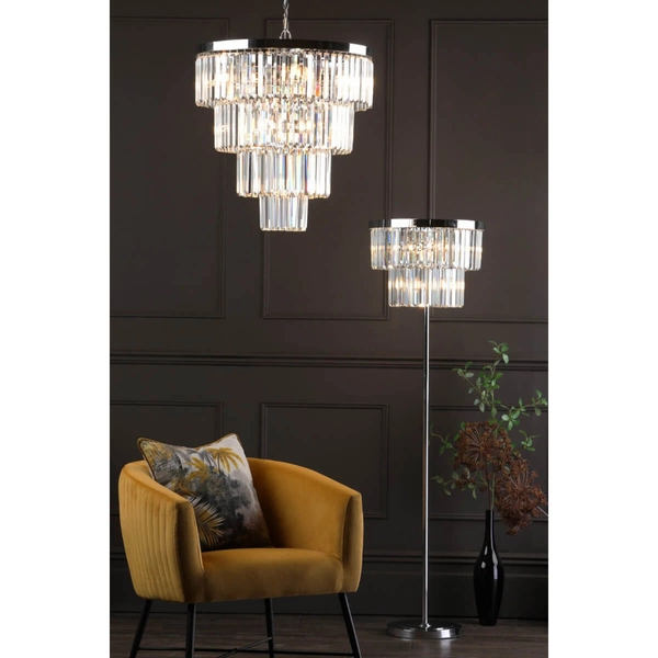 Pałacowa lampa wisząca Angel ANG0808 Dar Lighting kryształ chrom przezroczysta