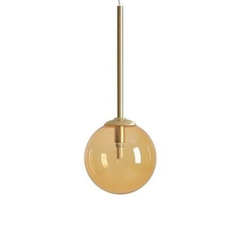 Wiszący lampa kula Bosso 1119XXS40_P szkło pomarańczowe mosiądz