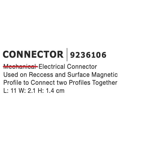 Łącznik do systemu magnetycznego PLANET LE-52020 czarny do szyn