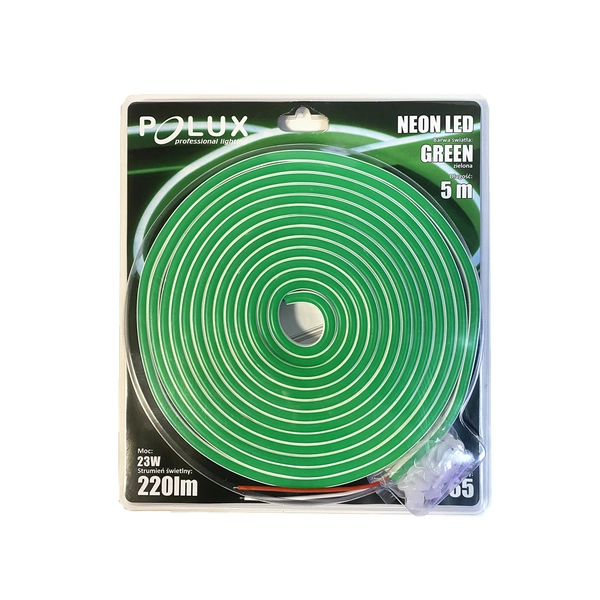 Neonowa taśma LED 23W zielona 315076 Polux 5 metrów 220lm