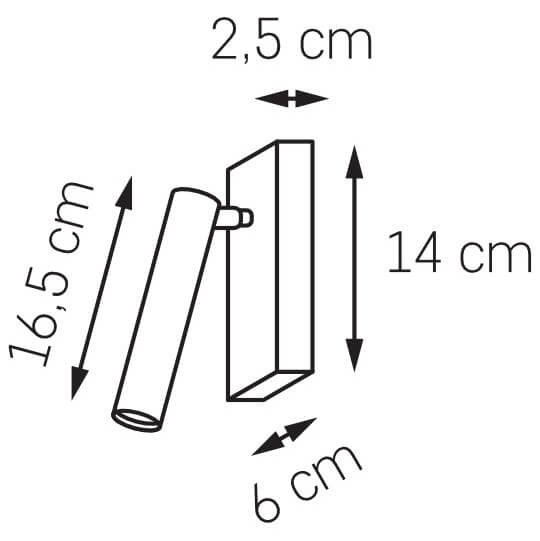 Ścienna lampa LED Roll 50918102 Kaspa 4,2W 3000K tuba do salonu czarna
