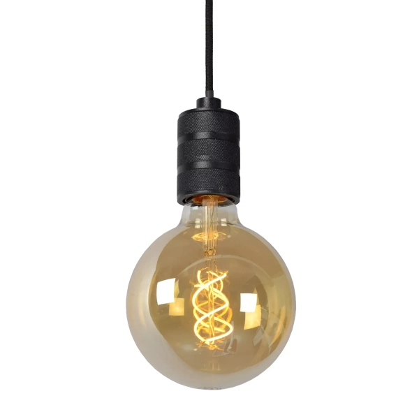 Okrągła lampa wisząca Jova 08426/01/30 Lucide szklana złota czarna