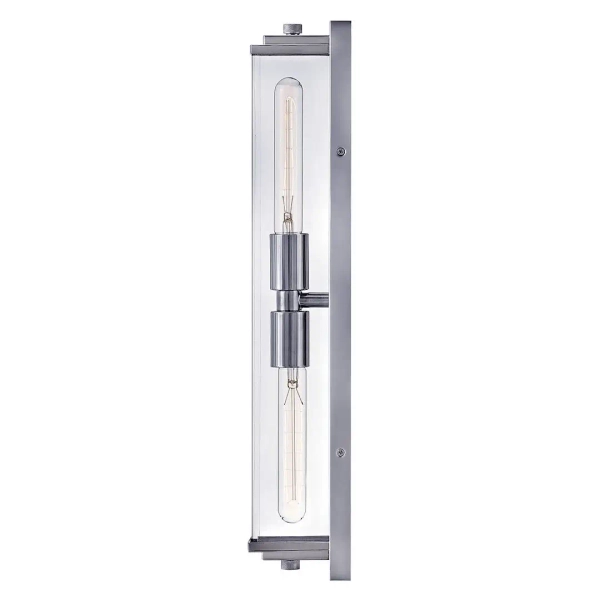 Podłużny kinkiet do łazienki Henri QN-HENRI-WB2-PC szklany IP44 chrom