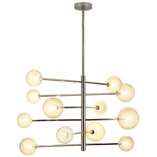 Wisząca lampa salonowa sticks Sola ST-5020-12 Step szklane kule chrom