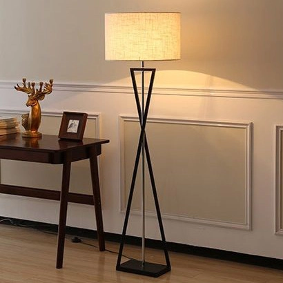 LAMPA podłogowa SANDGLASS FSG-W-E27 Abigali abażurowa OPRAWA stojąca biała