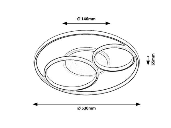 Plafon LAMPA sufitowa AQUILA 3335 Rabalux metalowa OPRAWA plafoniera LED 50W 3000K - 6000K pierścienie rings białe czarne