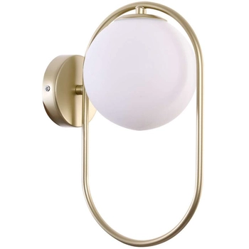 Kinkiet ścienny CORDEL 21-73440 metalowa szklana kula ball mosiężna biała