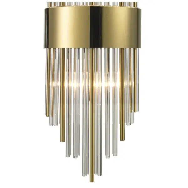 Kryształowy kinkiet Draco ST-88003W-M gold Step do salonu złoty