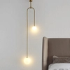 Zwisowa lampa łuk Loop ST-8928S gold Step balls do sypialni loft złoty