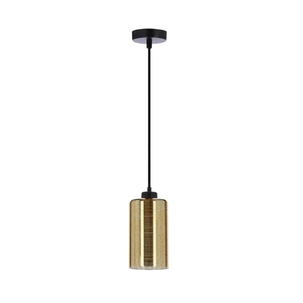 Szklana lampa wisząca COX 31-59345 do salonu tuba złoty czarny