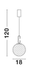 Lampa wisząca YARA LE42733 LED 10,64W biała kula zwis złoty