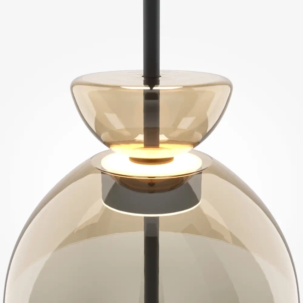 Lampa wisząca kopuła Bangkok MOD185PL-L12CG3K2 LED 12W 3000K mosiądz czarna