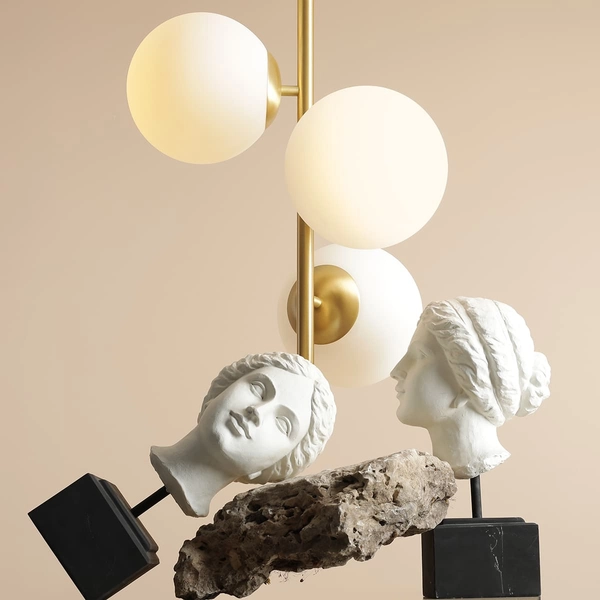 Podwieszana lampa salonowa szkło Fin 1120E40_M Aldex molekuły mosiądz