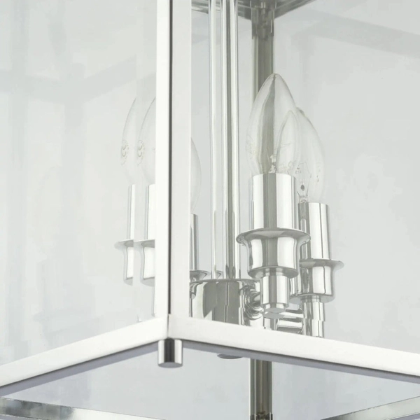 Retro LAMPA wisząca NEW YORK P04936CH Cosmolight szklana latarenka na łańcuchu chrom