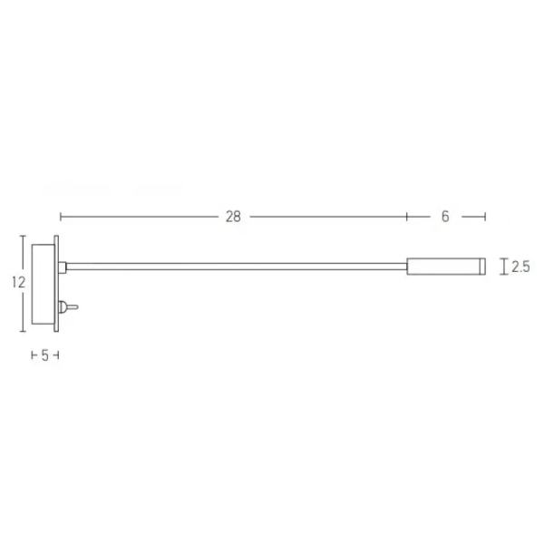 Wpuszczana naścienna lampa H69 LED 3W 3000K na peszlu czarny