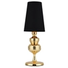 Klasyczna lampa stołowa Queen MT-8046-18 black gold  Step z abażurem czarna złota