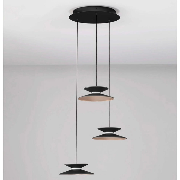 Kaskadowa lampa wisząca GUANAY LE44742 LED 14W 3000K czarna złota