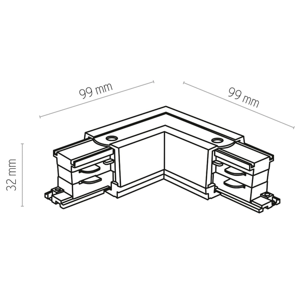 Kątowy łącznik trójobwodowy Tracer 3606 TK Lighting do szynoprzewodu biały