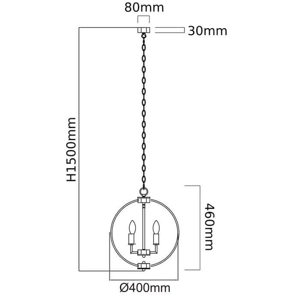LAMPA wisząca Candi S Orlicki Design metalowa OPRAWA zwis pierścienie rings kula ball chrom