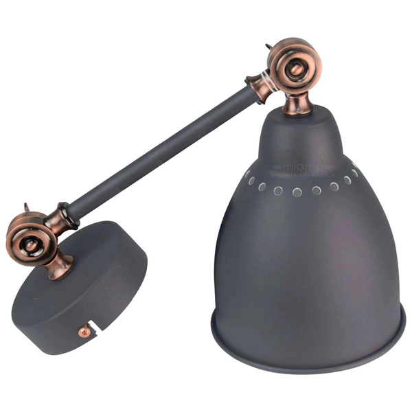 Kinkiet LAMPA ścienna SONNY MB-HN5010-1-B Italux metalowa OPRAWA regulowana na wysięgniku reflektorek loft grafitowy