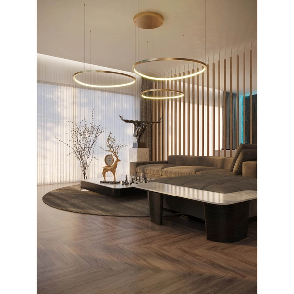 Pierścieniowa lampa wisząca CAYENNE P0604D LED 130W 3000K miedziana