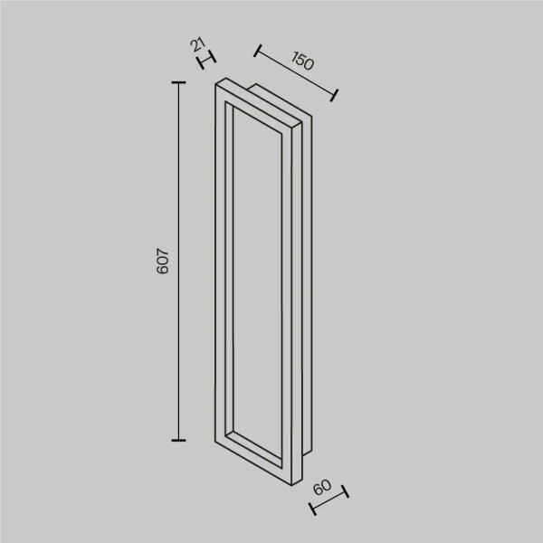Ścienny kinkiet Orign MOD311WL-L55B3K LED 55W 3000K prostokątny czarny