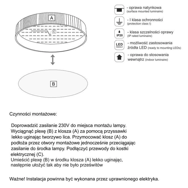 Plafon LAMPA sufitowa BUNGO 1157 Shilo okrągły OPRAWA ścienna KINKIET czarny