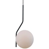 Loftowa LAMPA wisząca CARIMI PND-3300-1-BK metalowa OPRAWA szklany ZWIS kula grafitowa biała