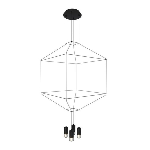 Ażurowy zwis Linea ST-5961-4 Step geometryczny na wyspę czarny