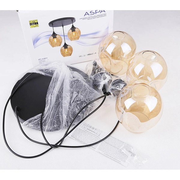 Industrialna lampa wisząca Aspa 33-00613 Candellux kaskada brązowa czarna