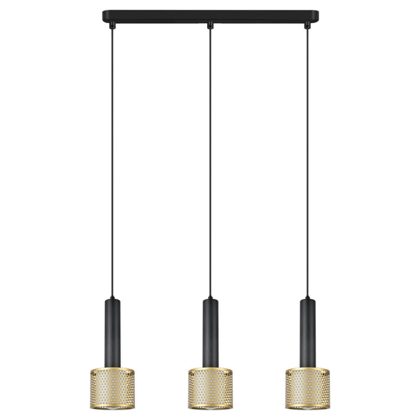 Potrójna lampa wisząca Amo LP-0702/3L GD metalowa czarna złota